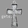 Zinc Alloy Pendant Cabochon Setting, Cross, plated Approx 5mm 