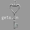 Zinc Alloy Key Pendants, plated Approx 1.5mm 