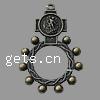 Zinc Alloy Flat Round Pendants, plated Approx 2mm, Approx 