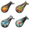 Inner Flower Lampwork Pendants, Teardrop Approx 9mm 