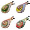 Lampwork Pendants, Teardrop, handmade, gold sand Approx 7mm 