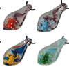 Lampwork Pendants, Leaf, handmade, bumpy 54-56x26-27mm Approx 5mm 