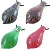 Lampwork Pendants, Leaf, handmade, gold sand Approx 7-8mm 