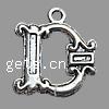 Pendentif alphabet en zinc, alliage de zinc, Lettre D, Placage, plus de couleurs à choisir Environ 2.5mm, Environ Vendu par sac