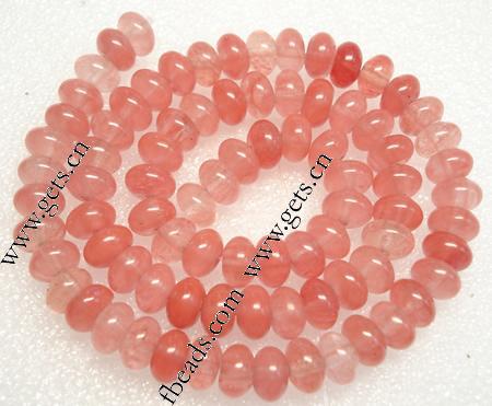 Perle en Quartz cerise, rouge de cerise, rondelle, multiple tailles pour le choix, Longueur:15.5 pouce, Vendu par brin