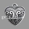 Zinc Alloy Heart Pendants, plated Approx 2mm 