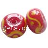 Handmade Lampwork Beads, Rondelle, with swirl pattern 