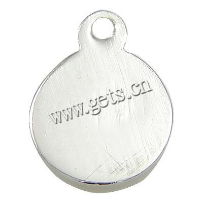 Sterling Silber Tag, 925 Sterling Silber, flache Runde, plattiert, keine, 5x5x0.5mm, Bohrung:ca. 0.5mm, verkauft von PC