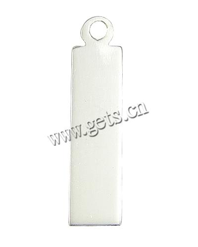 Sterling Silber Tag, 925 Sterling Silber, Rechteck, plattiert, keine, 20.5x5x1mm, Bohrung:ca. 2mm, verkauft von PC