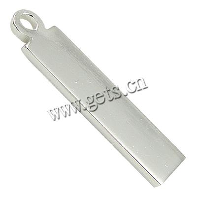 Sterling Silber Tag, 925 Sterling Silber, Rechteck, plattiert, keine, 20.5x5x1mm, Bohrung:ca. 2mm, verkauft von PC