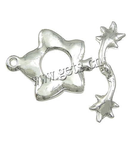 Zinc Alloy Toggle Clasp, Flower, plated, with rhinestone & single-strand, more colors for choice, 24x20x3mm, 28x8x2mm, Hole:Approx 2mm, Sold By Set