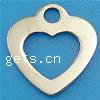 Stainless Steel Heart Pendants, original color Approx 2mm 