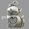 Zinc Alloy Animal Pendants, Cat, plated nickel, lead & cadmium free Approx 2mm 