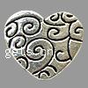 Zinc Alloy Heart Beads, plated Approx 1.5mm 