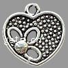 Zinc Alloy Heart Pendants, plated nickel, lead & cadmium free Approx 2mm 