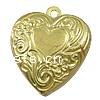 Brass Locket Pendants, Heart, plated, with flower pattern Approx 1.5mm 