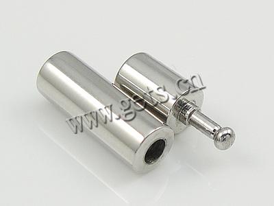 Stainless Steel Bayonet Clasp, Tube, plated, Customized, more colors for choice, 22x7mm, Hole:Approx 6mm, Sold By PC