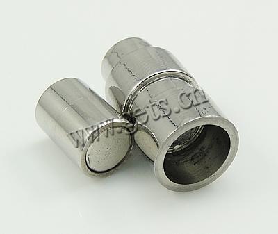 Fermeture magnétique en acier inoxydable rond, tube, Placage, Personnalisé, plus de couleurs à choisir, 21.5x8mm, Trou:Environ 4mm, Vendu par PC