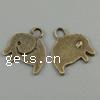 Pendentifs animaux en alliage de zinc, éléphant, sans cadmium Environ 2mm, Environ Vendu par kg