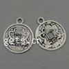 Zinc Alloy Flat Round Pendants, plated cadmium free Approx 3mm, Approx 