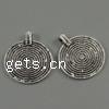 Zinc Alloy Flat Round Pendants, plated cadmium free Approx 2mm, Approx 