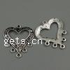 Zinc Alloy Chandelier Components, Heart, plated, 1/5 loop nickel, lead & cadmium free Approx 2mm, Approx 