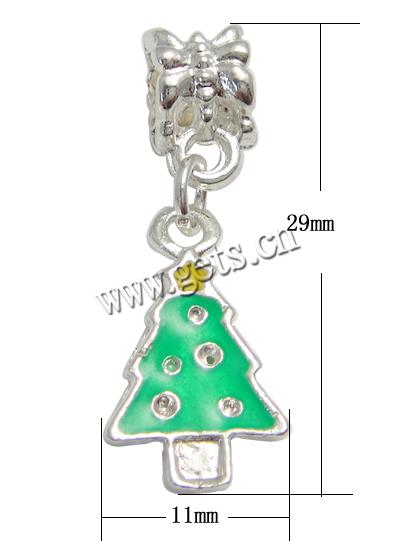 Zink Legierung Europa Anhänger, Zinklegierung, Weihnachtsbaum, plattiert, Weihnachtsschmuck & Kundenindividuell & ohne troll & Emaille, keine, frei von Nickel, Blei & Kadmium, 29x11mm, Bohrung:ca. 5mm, verkauft von PC