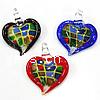 Lampwork Pendants, Heart, handmade, gold sand Approx 9mm 