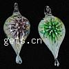 Inner Flower Lampwork Pendants, Leaf Approx 4mm 