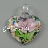 Inner Flower Lampwork Pendants, Heart, gold sand & two tone Approx 5mm 