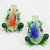 Inner Flower Lampwork Pendants, Frog Approx 6mm 