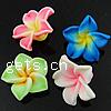 Flower Polymer Clay Beads, plumeria, 5 petal Approx 1.5mm 