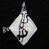 Lampwork Pendants, Rhombus, handmade, white Approx 2mm 