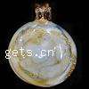 Lampwork Pendants, Flat Round, handmade, gold sand Approx 2mm 