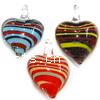 Lampwork Pendants, Heart, handmade Approx 3mm 