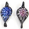 Inner Flower Lampwork Pendants, Leaf Approx 3mm 