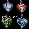 Lampwork Pendants, Heart, handmade Approx 2mm 