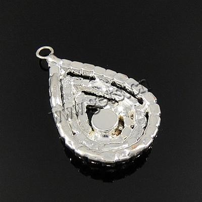 Pendentifs strass en laiton, larme, Placage, avec strass, plus de couleurs à choisir, 31x22x8mm, Trou:Environ 2mm, Vendu par PC