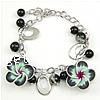 Iron Bracelets, with Polymer Clay & Glass, nickel free 10mm .5 Inch 