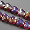 Abalorios de Cristal con Forma de Corazón, chapado en color AB, lisa, más colores para la opción, 12x6mm, longitud:13-14 Inch, Vendido por Sarta