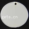 Sterling Silver Tag, 925 Sterling Silver, Flat Round, plated Approx 2mm 