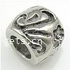 Abalorios Estilo Europeo de Acero Inoxidable, acero inoxidable 316, Tubo, con patrón de flores & sin rosca, 10x8mm, agujero:aproximado 5mm, Vendido por UD