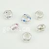 Kubisch Zirconia Echtsilber Europa Perlen, 925 Sterling Silber, Rondell, ohne troll & mit kubischem Zirkonia, gemischte Farben, 11x6mm, Bohrung:ca. 5mm, 50PCs/Menge, verkauft von Menge