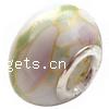 Brass Core European Porcelain Beads, with Brass, Rondelle, without troll & decal Approx 4.2mm 