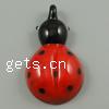 Animal Lampwork Pendants, Ladybug, two tone Approx 4.5mm 