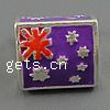 Abalorios de Europeo de latón de esmalte, metal, Triángulo, chapado, sin rosca, más colores para la opción, 12x10mm, agujero:aproximado 5mm, Vendido por UD