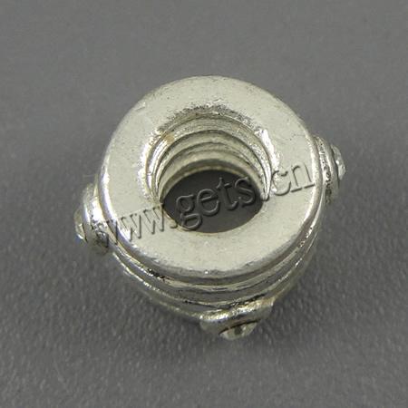 Abalorios de Europeo de latón con diamantes de imitación, metal, Tubo, chapado, con rosca, más colores para la opción, 10x8mm, agujero:aproximado 4.5mm, Vendido por UD