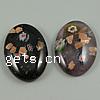 Millefiori Glas Cabochon, Glas Millefiori, oval, Goldsand, keine, 25x36x9mm, verkauft von PC