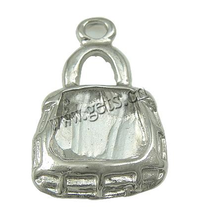 Pendentifs de sac à main en alliage zinc, alliage de zinc, Placage, émail & avec strass, plus de couleurs à choisir, 13x21x4.5mm, Trou:Environ 2mm, Vendu par PC