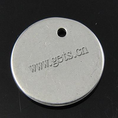 Stainless Steel Tag Charm, 316 Stainless Steel, Flat Round, Customized, original color, 25x25x1mm, Hole:Approx 1mm, Sold By PC